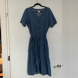 Midi Denim Button Dress